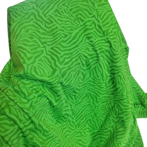 Andie Swim Crop Jacket Womens Medium Green Jacquard Zebra Lightweight Snap Front - Picture 6 of 8